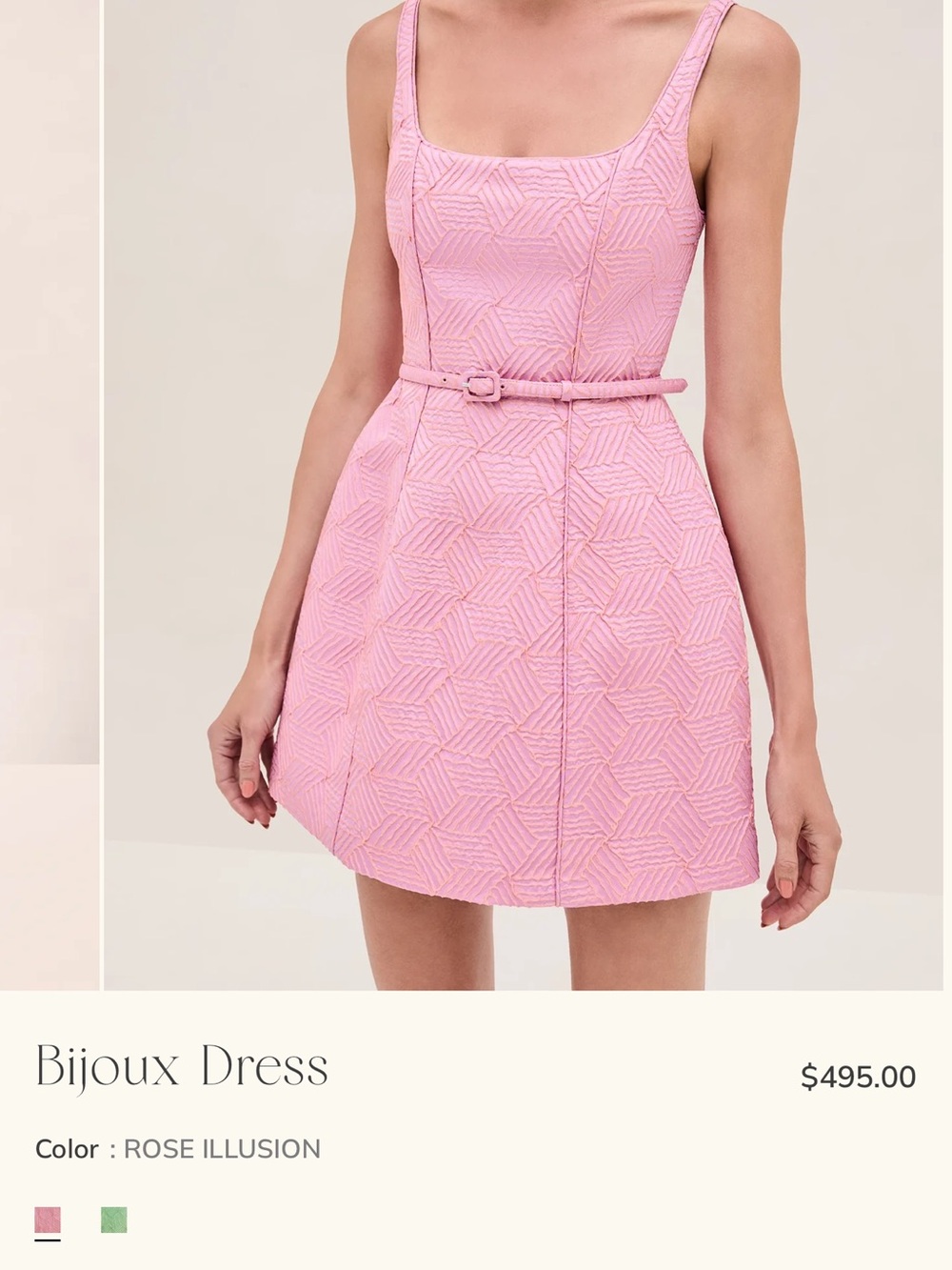 Alexis Belted Bijoux Mini Dress XS